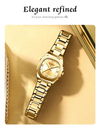 CURREN Jam Tangan Perempuan Original Waterproof Quartz Stainless Steel Minimalis Green Watch Women 9104