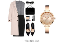 CURREN 9012 Casual Quartz Watch for Ladies, Waterproof Stylish Integrated Stainless Steel Bangle Wristwatch