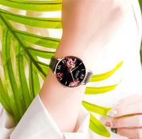 CURREN Women Watch Top Brand Luxury Gold Female Waterproof Clock Mesh Stainless Steel Bracelet Flower Ladies Wristwatch 9059
