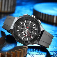 CURREN 8462 Top Luxury Quartz Men's Watch Silicone Strap Multifunctional Timing Code Classic Luminous Waterproof Men's Watch