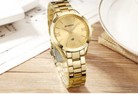CURREN 9007 Fashion Women Quartz Watch Waterproof Minimalist Calendar Wristwatch with Roman Numerals
