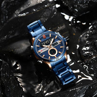 CURREN Sport Men Watch Top Brand Luxury Military Business Male Clock Gold Stainless Steel Quartz Digital Man Wristwatch 8384