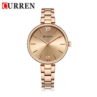 CURREN Fashion Women Watches Top Brand Luxury Lady Girl Wristwatch Rose Gold Stainless Steel Bracelet Classic Female Clock 9017