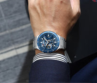 CURREN Skeleton Hollow Dial Automatic Mechanical Watch for Men 42mm Stainless Steel Band Business Sport Wristwatch with Luminous