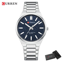 CURREN Men’s Business Watch Textured Black Dial Quartz  Wristwatch Stainless Steel Luminous Male Dress Watch Relogio Masculino