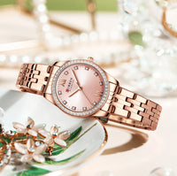 CURREN Top Brand Ladies Watch Elegant Stainless Steel Bracelet Simple Waterproof Ladies Business Watch Relogio Feminino