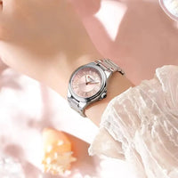 CURREN 9091 Luxury Original Woman Round Watch Stainless Steel 3ATM Waterproof Elegant Ladies Wristwatch Quartz Watch for Women