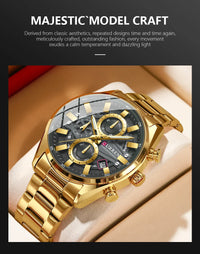 CURREN Men's Multifunctional Watch with Chronograph Date Stopwatch Waterproof Watches Stainless Steel Quartz Movement Clock