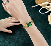 CURRN 9093 Women's Quartz Watch Fashion Leisure Diamond Simple Gold Silvery Steel Strip Wristwatch for Ladies Gift Clock
