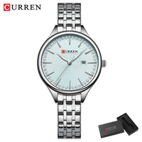 CURREN Fashion Brand Ladies Two Tone Watches Simple Quartz Waterproof Wristwatch for Women with Auto Date