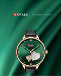 CURREN 9077 Ultra-thin Quartz Watch for Ladies, Waterproof Minimalist Small Dial Round Wristwatch