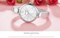 CURREN 9012 Casual Quartz Watch for Ladies, Waterproof Stylish Integrated Stainless Steel Bangle Wristwatch