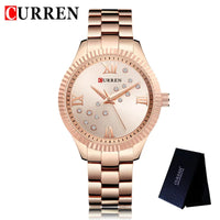 CURREN New Fashion Women Watches Top Brand Luxury Lady Girl Wristwatch Black Stainless Steel Bracelet Female Clock Gift 9009