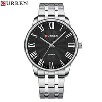 Curren 8422 Men's Minimalist Roman Numeral Quartz Watch, Water-resistant Round Business Wristwatch
