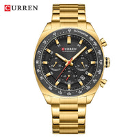 CURREN High Quality Men's Luxury  Fashion Quartz Watch Men Round Business Student Sport Waterproof Glow Clock
