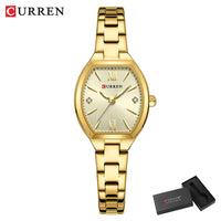 CURREN Fashionable Barrel-Shaped Simple Elegant Quartz Watch Women's Elastic Band Retro Women's Watch