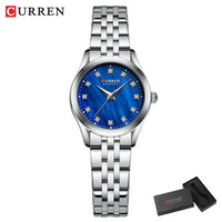 CURREN Elegant Fashion Women's Watches Luxury Brand Original Quartz Watch for Ladies Waterproof Stainless Steel Clock