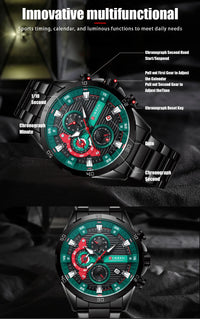 CURREN 8402 Men's Stainless Steel Watch Creative Fashion Luminous Dial with Chronograph Leisure Luxury Men's Watch Reloj Hombre