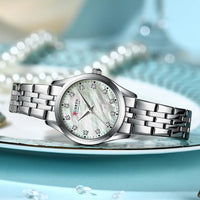 CURREN Elegant Fashion Women's Watches Luxury Brand Original Quartz Watch for Ladies Waterproof Stainless Steel Clock
