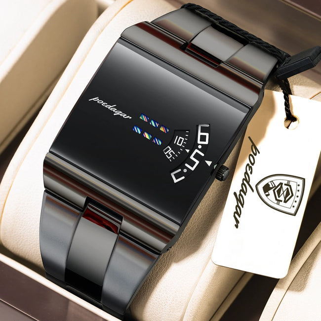 POEDAGAR Fashion Luxury Man Watch Waterproof Watch For Men Casual Stainless Steel Sports Military Men's Quartz Watches Reloj+Box