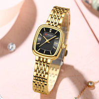 CURREN Brand Rectangle Ultrathin Nordic Bauhaus Simple Design Japan Quartz Lady Fashion Stainless Steel  Watches for Women