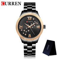 CURREN New Fashion Women Watches Top Brand Luxury Lady Girl Wristwatch Black Stainless Steel Bracelet Female Clock Gift 9009