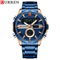 CURREN Sport Men Watch Top Brand Luxury Military Business Male Clock Gold Stainless Steel Quartz Digital Man Wristwatch 8384