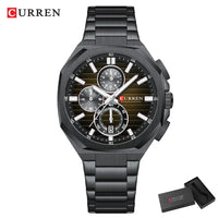 CURREN Luxury Business Wristwatch Stainless Steel Quartz Sport Chronograph Clock Fashion Male Watch Ideal Present for Daily