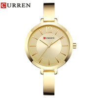 CURREN 9012 Casual Quartz Watch for Ladies, Waterproof Stylish Integrated Stainless Steel Bangle Wristwatch