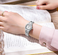 CURREN Luxury Brand Simple Style Quartz Watch for Women NEW Dress Ladies Wristwatches with Rhinestones