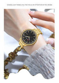 CURREN Fashion Brand Ladies Two Tone Watches Simple Quartz Waterproof Wristwatch for Women with Auto Date