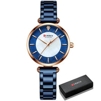 2021  CURREN Women Watches Top Brand Luxury Japan Quartz Movement Stainless Steel Waterproof Wristwatches relogio mujer