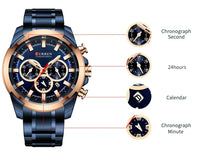 CURREN Quartz Watch for Men Top Brand Luxury Fashion Business Watches Steel Waterproof Man Sport Wristwatch Relogio Masculino