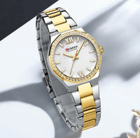 CURREN Women's Quartz Watch - Elegant Slim Stanless Steel Wristwatch Waterproof Luminous Hands Watch for Ladies