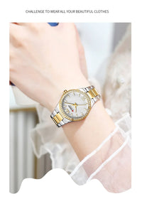 Women's Watch CURREN 2025 Romantic Luxury Dial with Rhinestones Stainless Steel Band Slim Wristwatch for Ladies Waterproof
