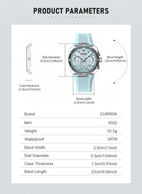 CURREN Men's Watch New Luxury Quartz Clock Original Silicone Sports Multi Functional Waterproof Luminous Date Timer Wrist Watch