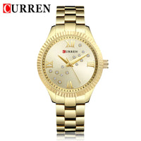 CURREN New Fashion Women Watches Top Brand Luxury Lady Girl Wristwatch Black Stainless Steel Bracelet Female Clock Gift 9009