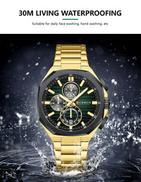 CURREN Luxury Business Wristwatch Stainless Steel Quartz Sport Chronograph Clock Fashion Male Watch Ideal Present for Daily