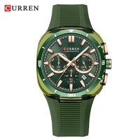 CURREN Men's Watch New Luxury Quartz Clock Original Silicone Sports Multi Functional Waterproof Luminous Date Timer Wrist Watch