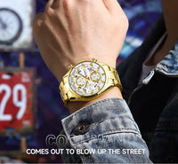 CURREN Luxury Men's Chronograph Watch Quartz Movement Stainless Steel Band with 43mm Dial Fashion Sports Wristwatch