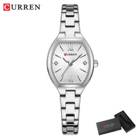 CURREN Fashionable Barrel-Shaped Simple Elegant Quartz Watch Women's Elastic Band Retro Women's Watch