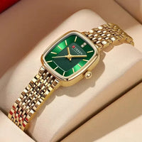 Curren 9093 Women's Quartz Watch Waterproof Luxury Party Women's Watch Elegant Gold Rectangular Dial Quartz Watch Bracelet Gift