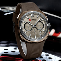 CURREN 8502 Brand New Quartz Watches for Men Chronograph Calendar Luminous Sport 30M Waterproof Silicone Strap Mens Wristwatch