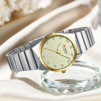 CURREN Luxury Brand Women's Watch Ladies Steel Strap Quartz Timepiece with Luminous Hands and Simple Design