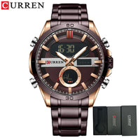 CURREN Sport Men Watch Top Brand Luxury Military Business Male Clock Gold Stainless Steel Quartz Digital Man Wristwatch 8384