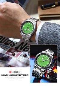 CURREN Fashion Men Watch Top Brand Luxury Waterproof Sport Mens Watches Stainless Steel Automatic Date Military Wristwatch