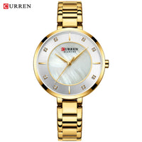 CURREN Women Watches Top Brand Luxury Ladies Wrist Quartz Watch Stainless Steel Classic Bracelet Female Clock Clear 9051