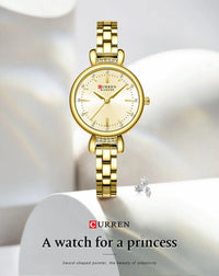 CURREN Ladies Light Luxury Watch Brand Jewelry Bracelet Watch Fashionable Girls Elegant Waterproof Quartz Watch