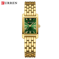 CURREN Luxury Ladies Fashion Quartz Watch Simple Scale Square Quality Women Watches Business Stainless Steel Folding Clock