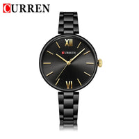 CURREN Fashion Women Watches Top Brand Luxury Lady Girl Wristwatch Rose Gold Stainless Steel Bracelet Classic Female Clock 9017